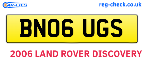 BN06UGS are the vehicle registration plates.