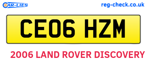 CE06HZM are the vehicle registration plates.