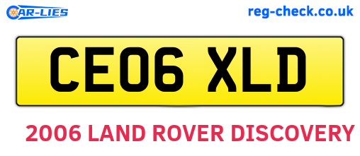 CE06XLD are the vehicle registration plates.