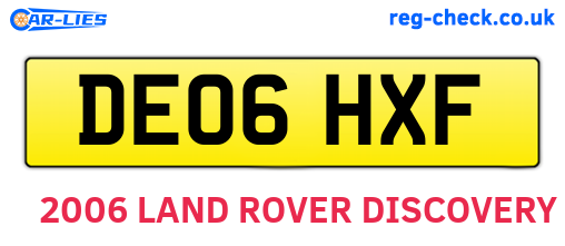 DE06HXF are the vehicle registration plates.