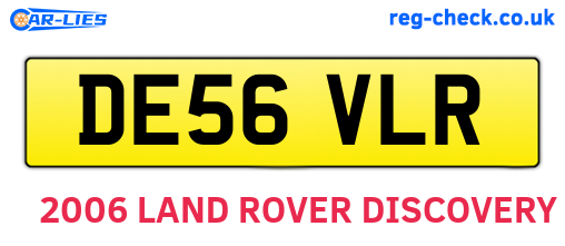 DE56VLR are the vehicle registration plates.