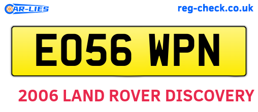 EO56WPN are the vehicle registration plates.