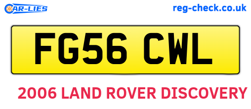 FG56CWL are the vehicle registration plates.
