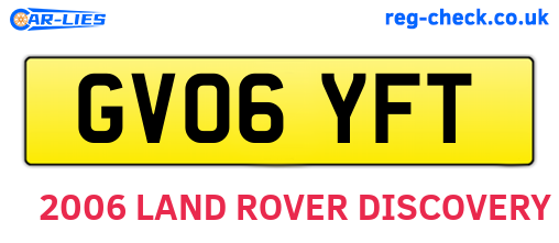 GV06YFT are the vehicle registration plates.