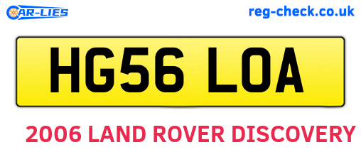 HG56LOA are the vehicle registration plates.
