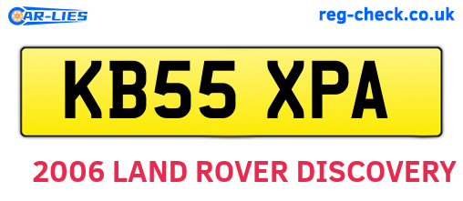 KB55XPA are the vehicle registration plates.