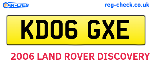 KD06GXE are the vehicle registration plates.