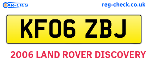 KF06ZBJ are the vehicle registration plates.