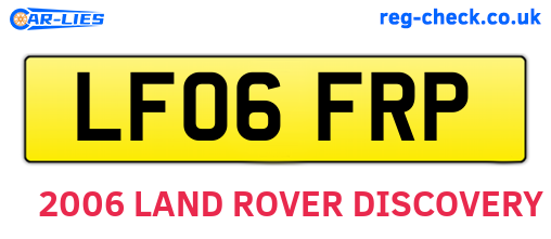 LF06FRP are the vehicle registration plates.