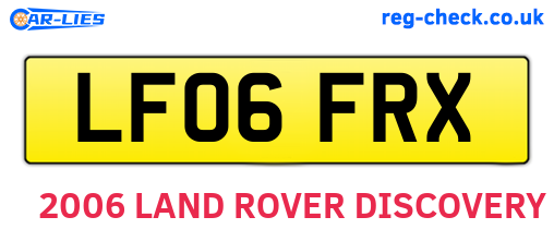 LF06FRX are the vehicle registration plates.