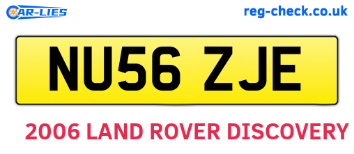 NU56ZJE are the vehicle registration plates.