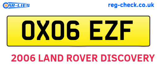 OX06EZF are the vehicle registration plates.