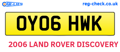 OY06HWK are the vehicle registration plates.