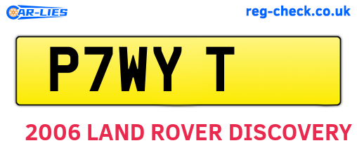 P7WYT are the vehicle registration plates.