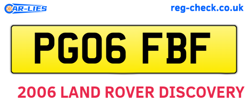 PG06FBF are the vehicle registration plates.