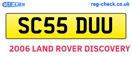 SC55DUU are the vehicle registration plates.