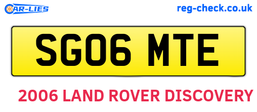 SG06MTE are the vehicle registration plates.