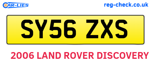 SY56ZXS are the vehicle registration plates.