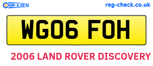 WG06FOH are the vehicle registration plates.