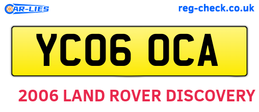 YC06OCA are the vehicle registration plates.