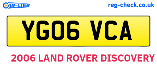 YG06VCA are the vehicle registration plates.