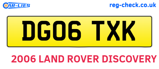 DG06TXK are the vehicle registration plates.