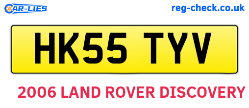 HK55TYV are the vehicle registration plates.