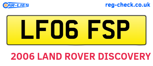 LF06FSP are the vehicle registration plates.