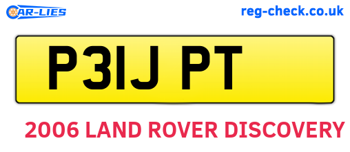P31JPT are the vehicle registration plates.