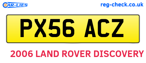 PX56ACZ are the vehicle registration plates.