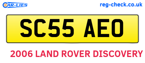 SC55AEO are the vehicle registration plates.