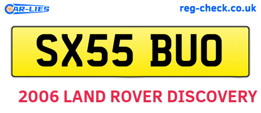 SX55BUO are the vehicle registration plates.