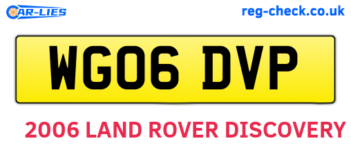 WG06DVP are the vehicle registration plates.