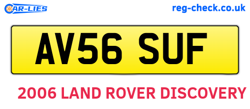 AV56SUF are the vehicle registration plates.
