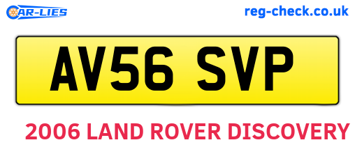 AV56SVP are the vehicle registration plates.