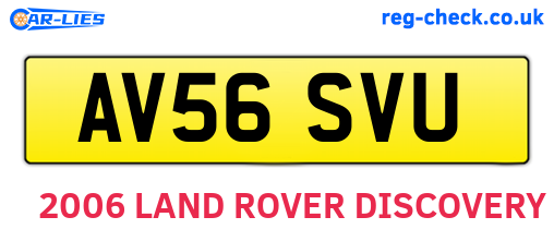 AV56SVU are the vehicle registration plates.