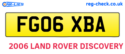 FG06XBA are the vehicle registration plates.