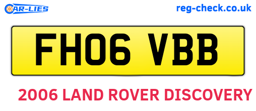 FH06VBB are the vehicle registration plates.