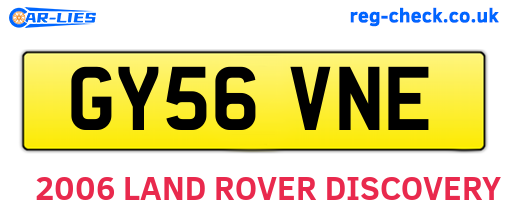 GY56VNE are the vehicle registration plates.
