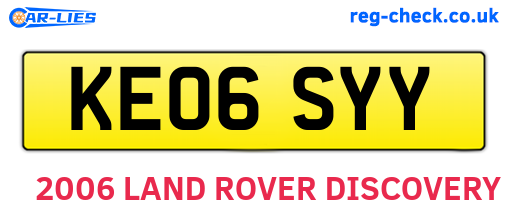 KE06SYY are the vehicle registration plates.