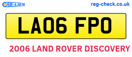LA06FPO are the vehicle registration plates.