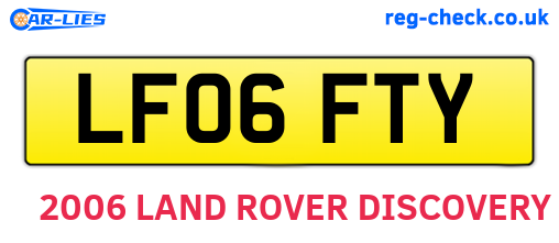 LF06FTY are the vehicle registration plates.