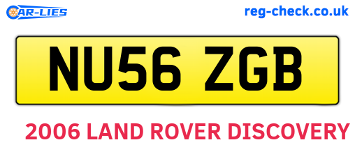 NU56ZGB are the vehicle registration plates.