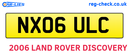 NX06ULC are the vehicle registration plates.