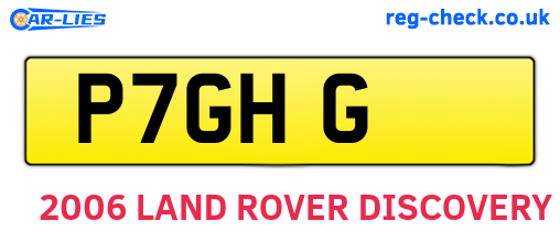 P7GHG are the vehicle registration plates.