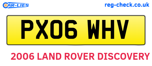 PX06WHV are the vehicle registration plates.