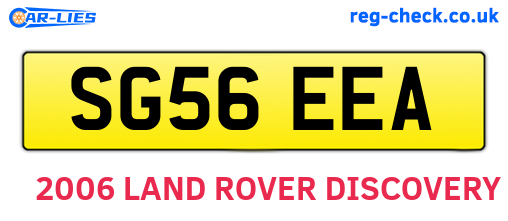 SG56EEA are the vehicle registration plates.