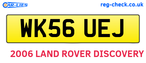 WK56UEJ are the vehicle registration plates.