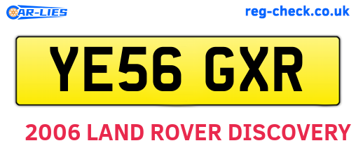 YE56GXR are the vehicle registration plates.