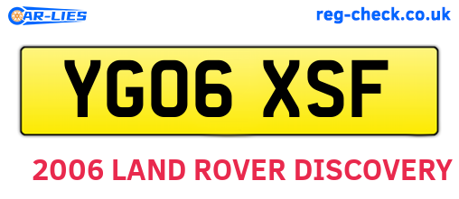 YG06XSF are the vehicle registration plates.